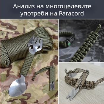 650 Военно правило 10 Основно парашутистско сцепление Спасение Батерина Въже за дрехи Въже за палатка Планинско въже