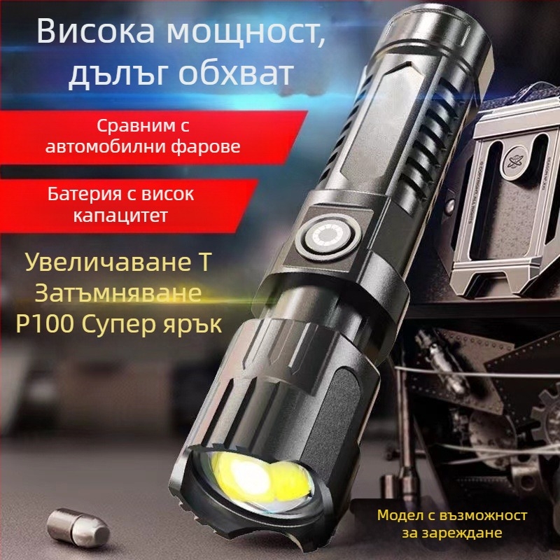 Фенерче, силно презареждащо се домакинско, външно, малко преносимо, осветително тяло, издръжливо, нощно осветление за велосипеди