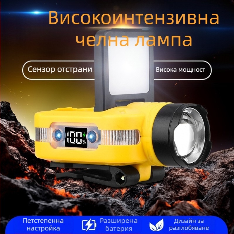 Специален челник за риболов с индукционна щипка за шапка, лампа за шапка с козирка, силна светлина, супер ярка, монтирана на главата, супер издръжлива, нощна риболовна стръв