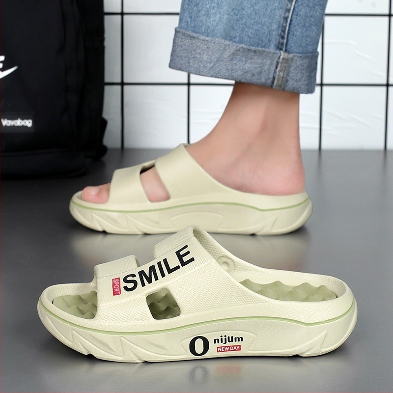 Мъжки чехли 2025 Лято Нови Домашен Масаж на Крака Двойни Меки Плажни Чехли Трансгранични