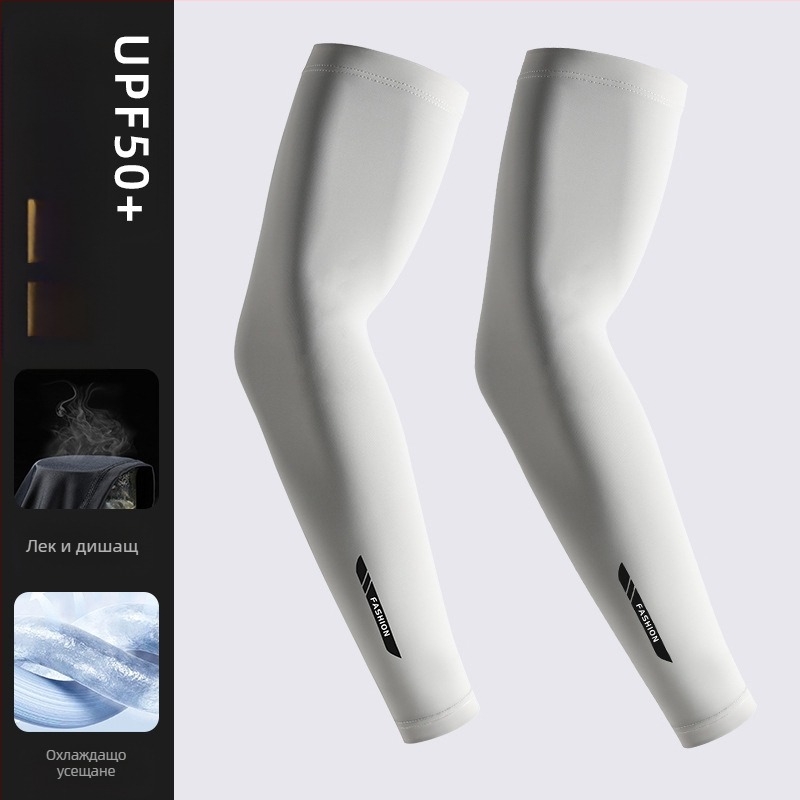 Мъжки ръкав за слънцезащита, леден копринен, тънък, хладен, дишащ, UV защита, летен, колоездачен, предпазител за ръка