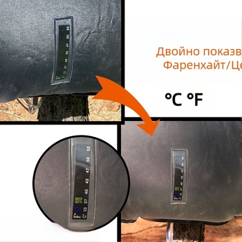 Сгъваема преносима чанта за душ за къмпинг с голям капацитет, чанта за вода за вана, чанта за съхранение на вода за измиване 20L, соларен термометър