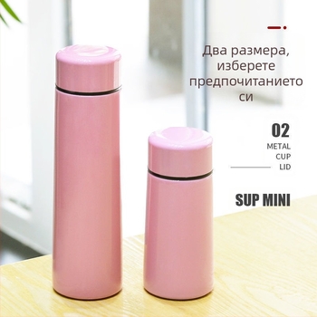Преносима джобна чаша от неръждаема стомана 304, мини, проста, за малки момичета, мъже и жени, студентки, сладка термо чаша