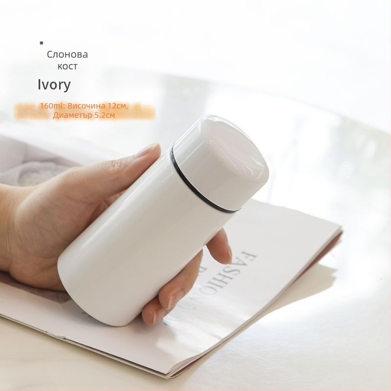 Преносима джобна чаша от неръждаема стомана 304, мини, проста, за малки момичета, мъже и жени, студентки, сладка термо чаша