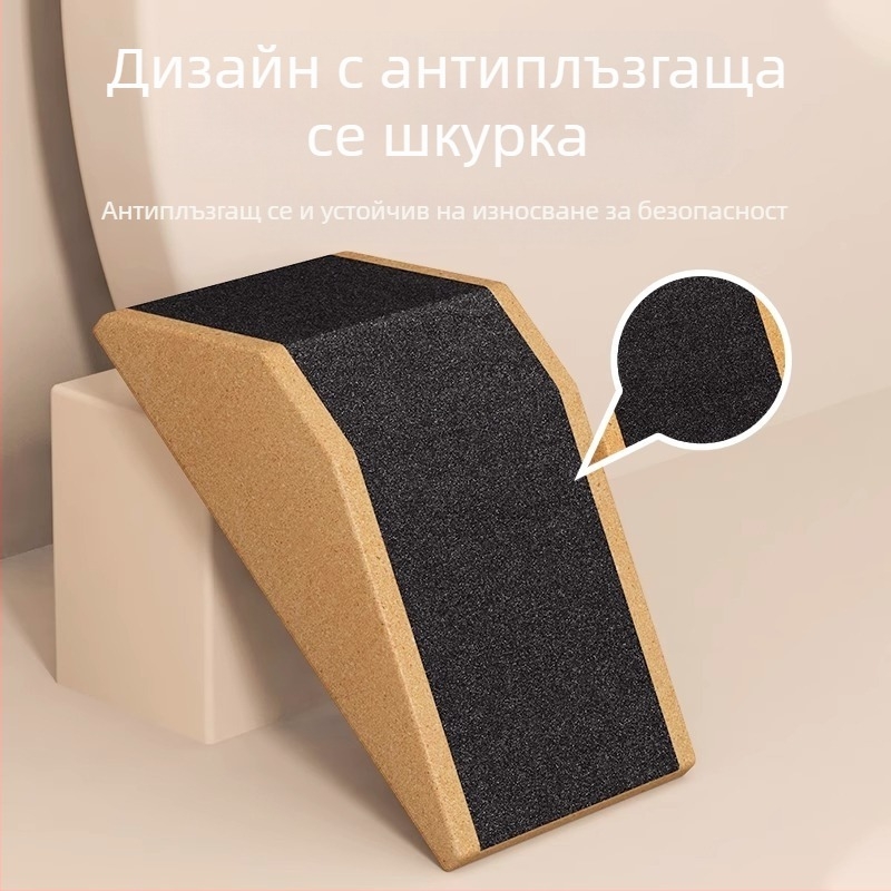 Йога Коркова тухла Клек Тухла Шлайфаща хартия Клинова тухла Фитнес Вдигане на тежести Разтягане на прасци Повдигане на пета Рампа Наклон