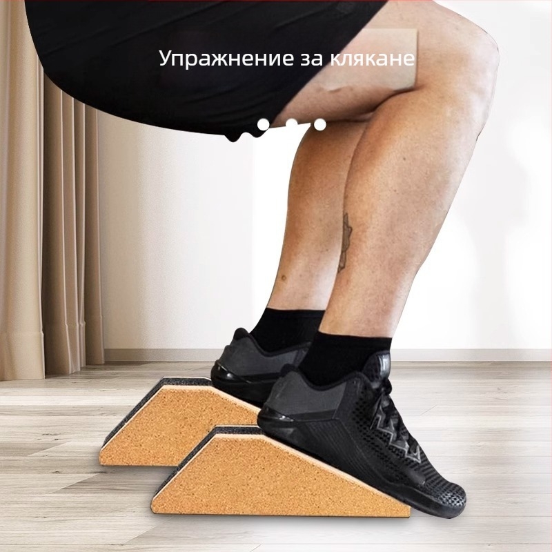 Йога Коркова тухла Клек Тухла Шлайфаща хартия Клинова тухла Фитнес Вдигане на тежести Разтягане на прасци Повдигане на пета Рампа Наклон