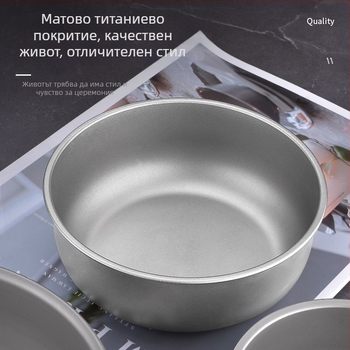 Фабрична аутлет купа от чист титан, купа за открито къмпинг от титан, посуда за полеви прибори, преносима подредена титаниева купа