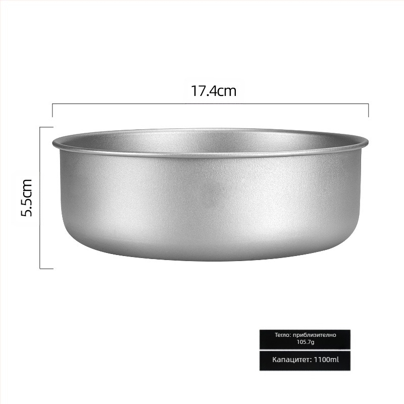 Фабрична аутлет купа от чист титан, купа за открито къмпинг от титан, посуда за полеви прибори, преносима подредена титаниева купа