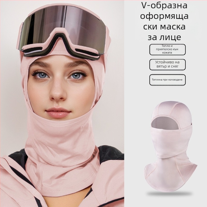 Зимна ски маска за мотоциклет, ветроустойчива, студоустойчива, топла шапка за езда с поларена подплата, шал за лице за мъже