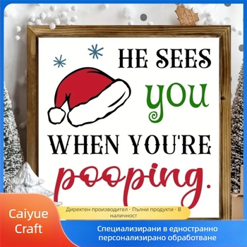 Коледни фоторамки за кръстовище G, декоративни табели, дървени коледни орнаменти, декорации за настолни компютри