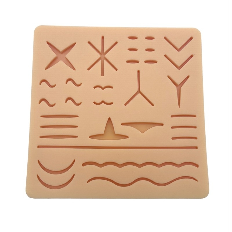 Модул за упражнения за многораневи шевове, силиконова хирургия на кожата, студенти по медицина, симулиран инструмент за обучение по дебридман на раневи шевове