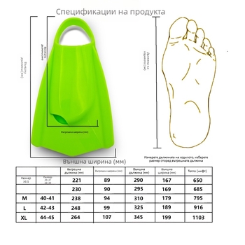 Силиконови плавници CrossBorder, плавници за тренировки по плуване, плавници за фрийстайл