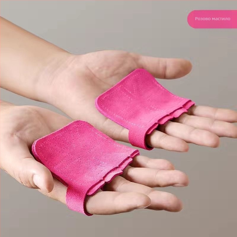 Спомагателни твърди ръкавици за набиране със специална еластична лента за фитнес, от телешка кожа, с антикокон, за мъже и жени, квадратен предпазител за длани