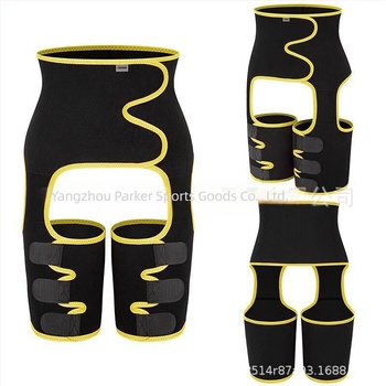 Amazon Колан за бедра Three-in-One, пластмасов колан, изпотяващ, спортен, фитнес, регулируем, еднокомпонентен, за талия и крака, колан за корем