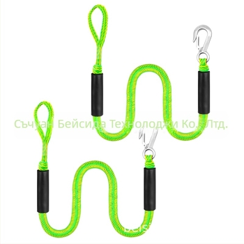 Надграждане на 4FT Ново въже за лодка с кука Морско еластично въже Морски кабел Гумено въже за лодка Док линия