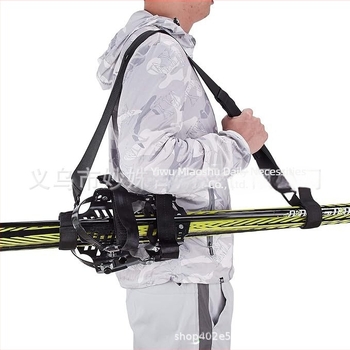 Трансгранична каишка за ски щеки Amazon Winter, лесна за носене, регулируема найлонова презрамка за рамо