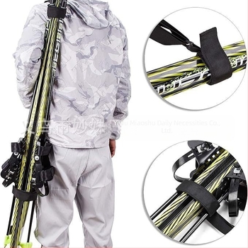 Трансгранична каишка за ски щеки Amazon Winter, лесна за носене, регулируема найлонова презрамка за рамо