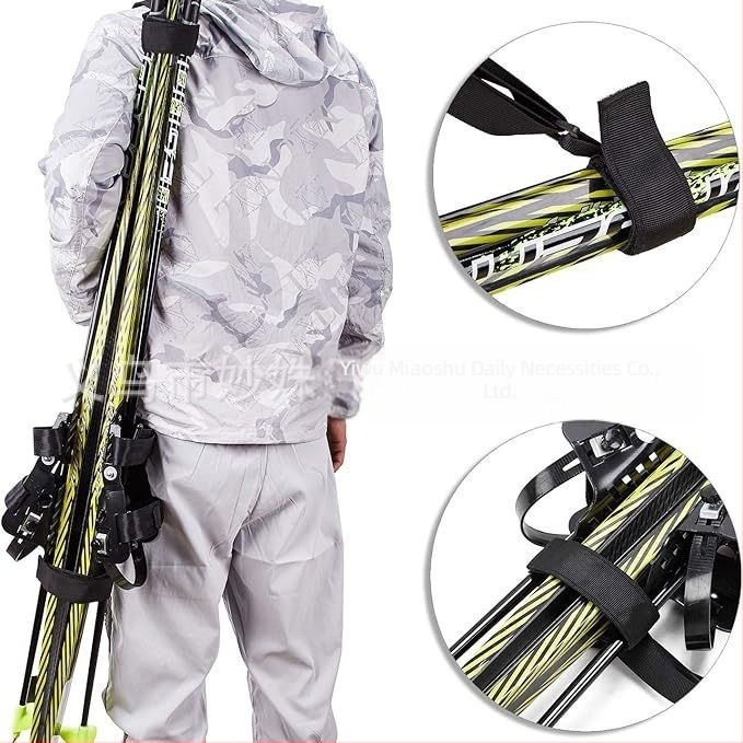 Трансгранична каишка за ски щеки Amazon Winter, лесна за носене, регулируема найлонова презрамка за рамо