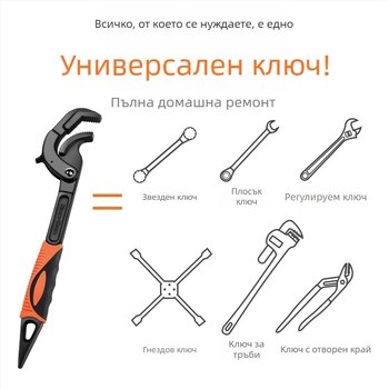 Многофункционален регулируем гаечен ключ, универсален инструмент, самозаключващи се клещи за баня, водопровод, спестяващ труд, голям отвор