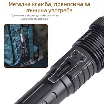 Ново трансгранично фенерче 118 с мощна светлина за открито, P50 телескопично увеличение, щипка за писалка с червена и синя светкавица, фенерче A76