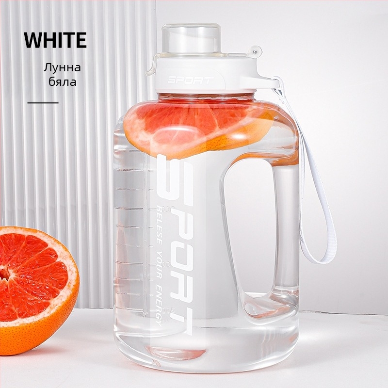 Бутилка за вода с голям капацитет, кана за вода за спорт на открито, преносима пластмасова бутилка за вода с голям капацитет за мъже и жени студенти