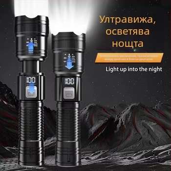 Многофункционален фенер, презареждащ се, преносим, интелигентен, дигитален, експлозивен, обемен, с приближение и USB, супер ярък.
