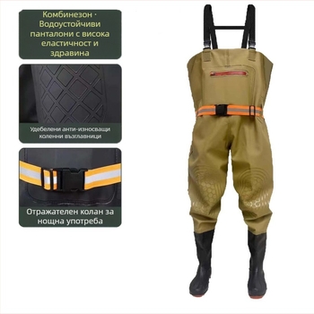 Големи джобове на гърдите, удебелени долни гащи, риболовни дрехи с половин дължина и гащи за риболов на гърдите, нови гащи за риболов, дрехи за яма