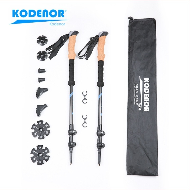 Телескопична бастунна щека Kedeno Outdoor Kdn-001 от въглеродни влакна, трисекционна, сгъваема, лека, с външна брава