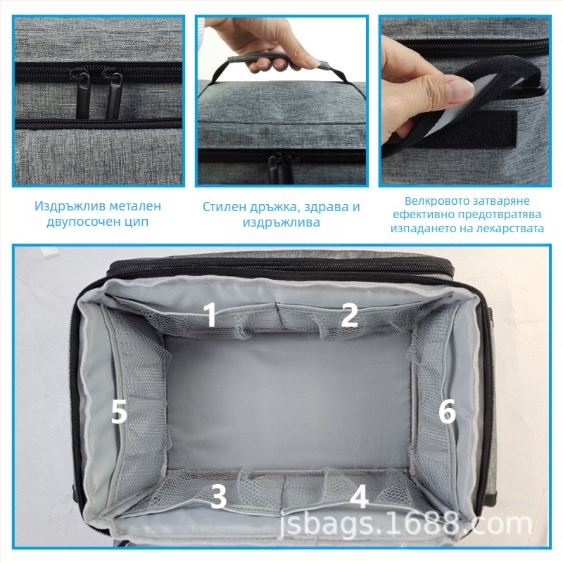 Малка чанта за съхранение на лекарства, преносима медицинска аптечка за първа помощ, кутия за съхранение на семейни лекарства, медицински комплект