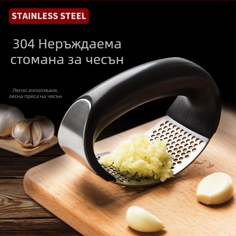 Ръчна пръстен за чеснов спудъл, домакинска преса за чеснов спудъл от неръждаема стомана, чеснов спудъл, кухненски инструменти