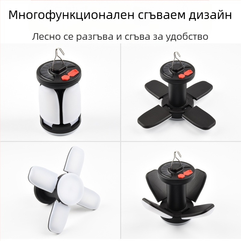 Трансгранично горещо осветление за дома, подаръчна светлина, слънчева акумулаторна LED светлина за палатка, три страници, четири страници, външна къмпинг светлина