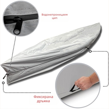Водоустойчив калъф за каяк на открито Amazon Cross Border 420D Oxford Craft, водоустойчив калъф за кану, слънцезащитен калъф за лодка
