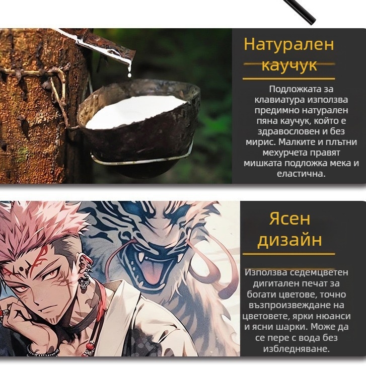 Подложка за мишка на Amazon на едро, подложка за бюро Demon Slayer, японска пиратска подложка за обучение, Dragon Ball Cartoon, удебелена противоплъзгаща подложка
