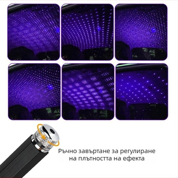 USB лампа Star Air, лампа за атмосфера на кола, лампа за звездна атмосфера, модифицирана интериорна проекционна лампа за кола, трансгранична