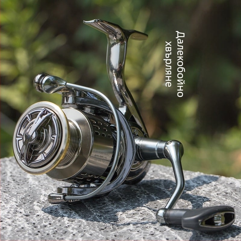 Изцяло метална макара за риболов с чаша за влакно, универсална електролитно покритие, въртящо се колело, морска въдица, колело за риболовно влакно, риболовни принадлежности на едро, колело за въдица