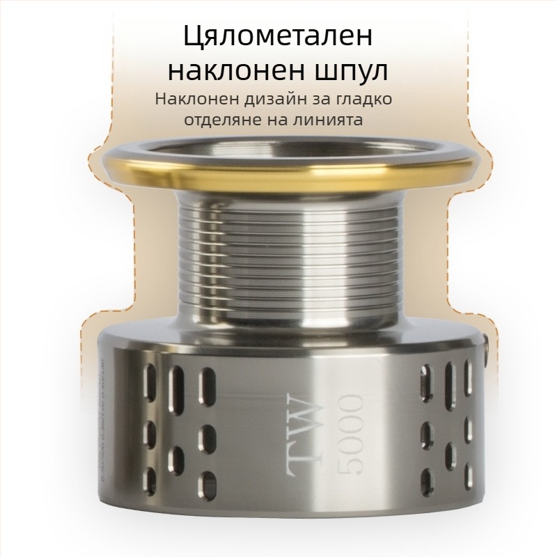 Изцяло метална макара за риболов с чаша за влакно, универсална електролитно покритие, въртящо се колело, морска въдица, колело за риболовно влакно, риболовни принадлежности на едро, колело за въдица