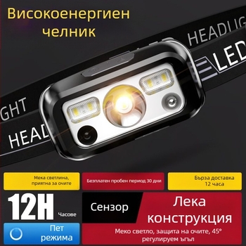 Силно зареждане на фарове, супер ярко риболовно индукционно презареждащо се външно фенерче за глава, издръжливо, специално, дълготрайно