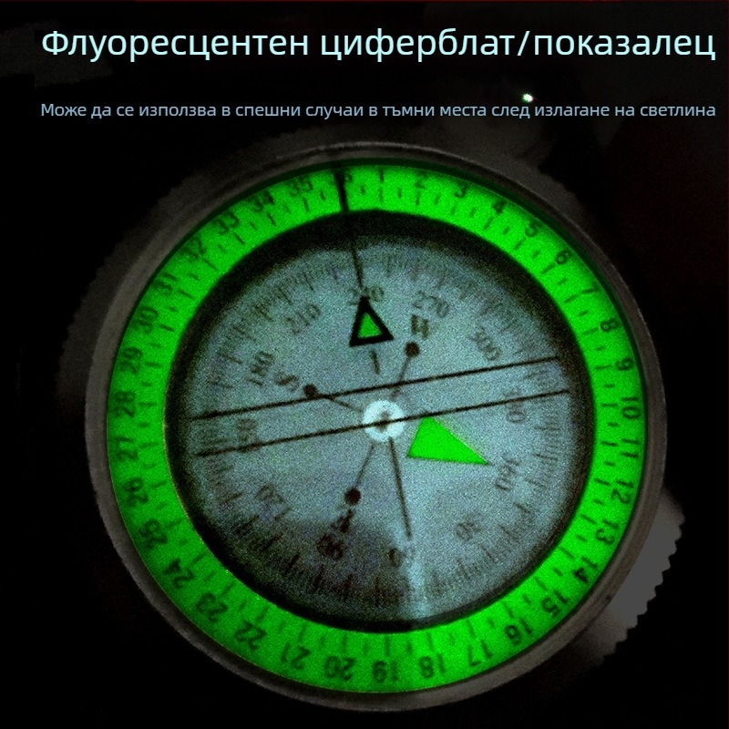 Производител K4074 алуминиев компас с висока прецизност, многофункционален светещ компас за оцеляване на открито с метър за наклон