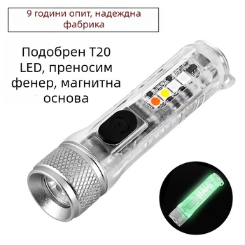 LED мини фенерче, предупреждение за далечно изстрелване, силна светлина, зареждане на ключодържател, фенерче, преносимо фенерче, щипка за капачка на открито