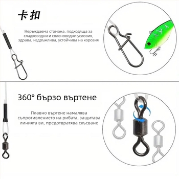 Въглеродна линия подпредна тел против ухапване тел, завързана с готов продукт с въртящ се щифт за свързване на линия, костюм на едро