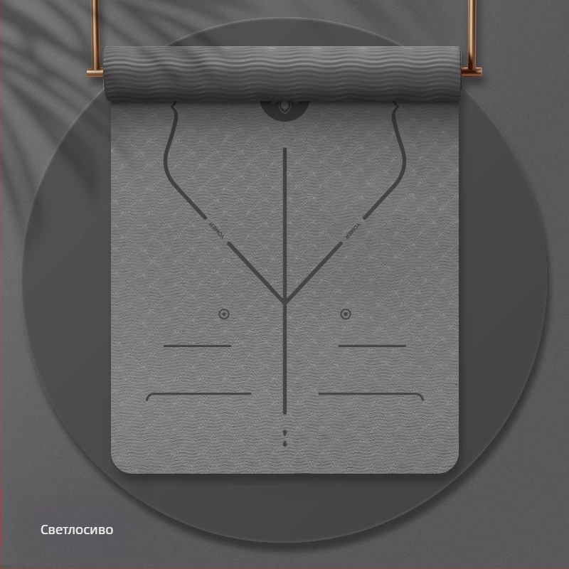 Красотата на йога tpe йога постелка за момичета, неплъзгаща се звукоизолация, абсорбиране на удари, безшумна домашна постелка за йога, скачаща