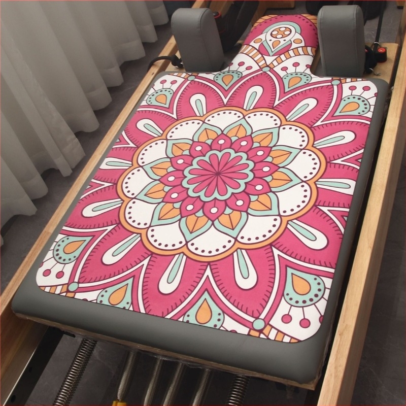 Матрак за пилатес, велур, цветен печат, естествен каучук, фитнес оборудване, противоплъзгаща се, абсорбираща потта защитна постелка