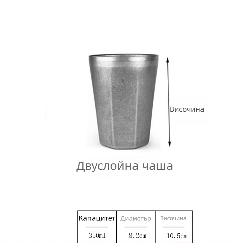 Ретро индустриална чаша за бира, халба от неръждаема стомана 304, домакинска чаша за вода, креативна чаша за къмпинг на открито