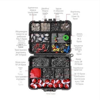 Външна търговия 264 аксесоари костюм стръв манивела кука куршум олово космически боб риболов на открито трансграничен едро