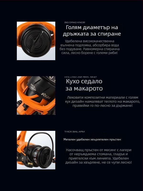 Yongshun Ново трансгранично препоръчвано NT-S2 Dai Luya въртящо се колело Мощно колело за риболовно влакно без празнина