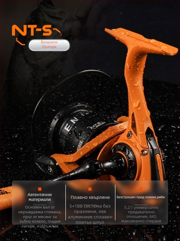 Yongshun Ново трансгранично препоръчвано NT-S2 Dai Luya въртящо се колело Мощно колело за риболовно влакно без празнина