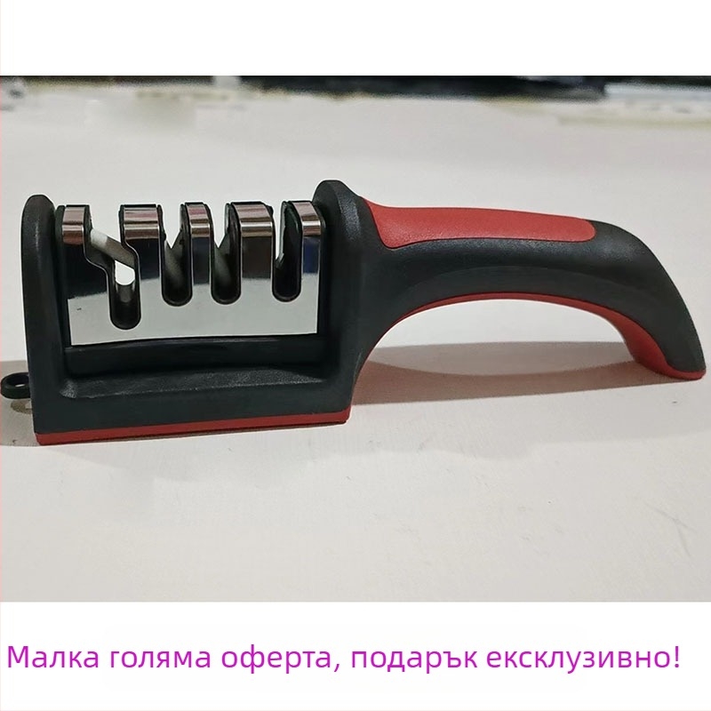Заточване на ножове от волфрамова стомана, тристепенен заточващ камък, домакински кухненски заточващ камък, артефакт, ръчен инструмент за бързо заточване