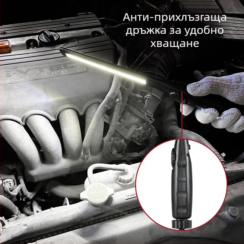 Акумулаторна висяща дъна с висок лумен с магнит, фиксирана за ремонт на машини, безелектродна димираща мобилна работна светлина