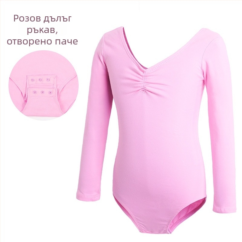 Детско танцово облекло, Дамско лятно боди с къс ръкав, Облекло за изпити по балетна гимнастика за момичета, Облекло за практикуване на китайски танци