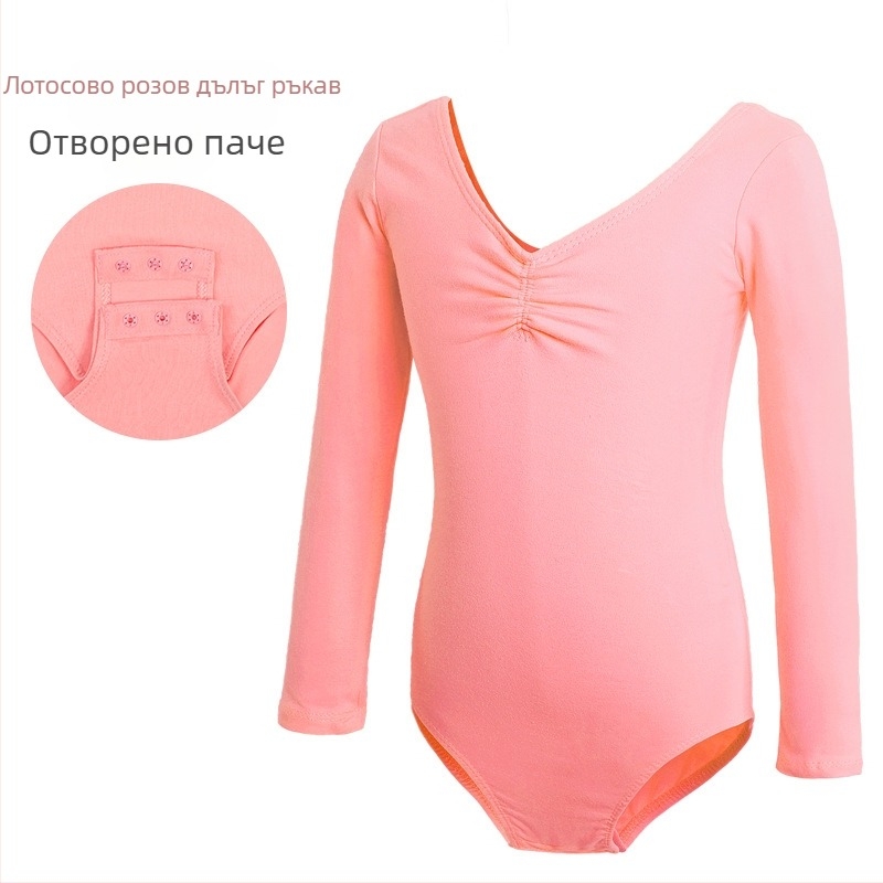 Детско танцово облекло, Дамско лятно боди с къс ръкав, Облекло за изпити по балетна гимнастика за момичета, Облекло за практикуване на китайски танци